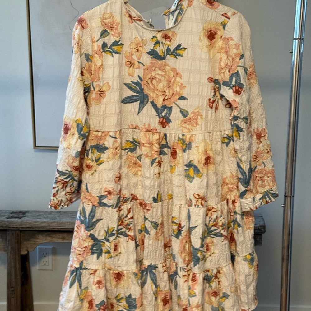 Zara Floral Patterned Dress with 3/4 Sleeves Sz S